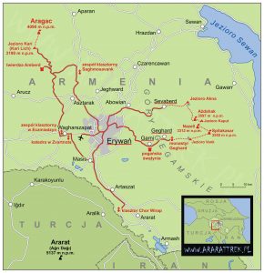wyprawy armenia - widok na mapie